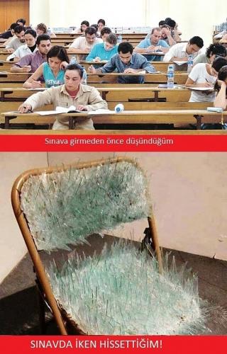 sınav öncesi sınav esnası