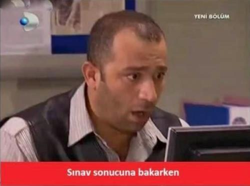 sınav sonucuna bakarken ben